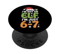 Je ne suis Pas Un Elfe, Je n'ai Que 6-7 Ans - Funny Meme Six Seven Christmas PopSockets PopGrip Adhésif