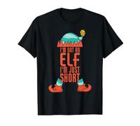 Je ne suis Pas Un Elfe, Je suis Juste Un Petit Noël drôle T-Shirt Graphique avec Valeur, Homme, Noir, S