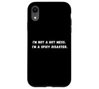 Je ne suis pas un vrai bordel. Je suis un désastre épicé Discours sarcastique Coque pour iPhone XR