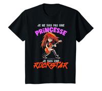 "Je Ne Suis Pas Une Princesse" Design Rebelle Guitare T-Shirt
