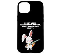 Je ne suis pas végétalienne parce que j'aime les animaux, je déteste juste les plantes Coque pour iPhone 15 Plus