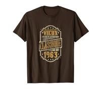 Je ne suis Pas Vieux, Je suis Un Vrai Classique de 1963! T-Shirt, Homme, Marron, L
