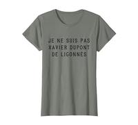 Je ne suis Pas Xavier Dupont de Ligonnès T-Shirt, Femme, Vert Kaki chiné, S