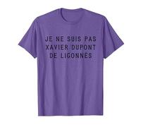 Je ne suis Pas Xavier Dupont de Ligonnès T-Shirt, Homme, Violet Chiné, XL
