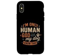 Je ne suis Que Dieu Humain et Mon Chien Le Sait - Funny Christian Coque pour iPhone X/XS