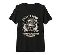 Je ne suis qu'un Buveur Qui a Un problème de tabagisme BBQ Dad T-Shirt Haut de Gamme