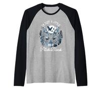 Je ne suis qu'un Petit Rayon de Papillons d'halloween Noirs Manche Raglan