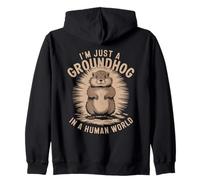 Je ne suis qu'une marmotte dans un monde humain | Vintage Groundhog Day Sweat à Capuche