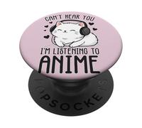 Je ne t'entends Pas, j'écoute l'anime Kitty PopSockets PopGrip Adhésif