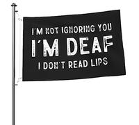 Je Ne T'Ignore Pas Je Suis Sourd Je Ne Lis Pas Sur Les Lèvres. Drapeau De Bienvenue Drapeaux Décoratif Durable Bannière Décorative Suspendre Pour Balcon Maison Ferme 3X5 Ft