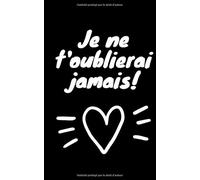 Je ne t'oublierai jamais: Cahier pour noter ses mots de passe - 100 pages
