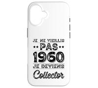 Je Ne Vieillis Pas 1960 Collector Humour Anniversaire Rigolo Coque pour iPhone 16