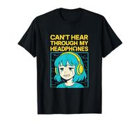 Je n'entends Pas à Travers Mes écouteurs Vaporwave Anime T-Shirt
