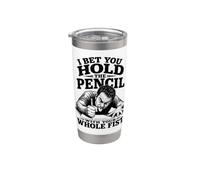 Je parie que tu tiens le crayon avec tout ton poing, c'est drôle Gobelet isotherme en acier inoxydable double paroi