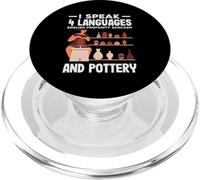 Je Parle 4 Langues : Anglais, poterie, blasphème, Sarcasme PopSockets PopGrip pour MagSafe