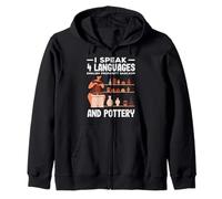 Je Parle 4 Langues : Anglais, poterie, blasphème, Sarcasme Sweat à Capuche
