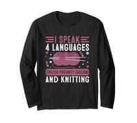 Je parle 4 langues : anglais, tricot Manche Longue