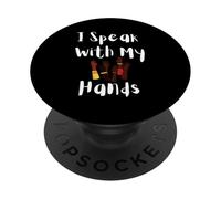 Je Parle avec Mes Mains ASL Deaf Pride Design inclusif PopSockets PopGrip Adhésif