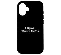 Je parle couramment Paella Paella Funny Paella Dactylographie minimaliste Coque pour iPhone 16