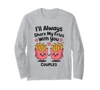 Je partagerai toujours mes frites avec vous, jolis couples Kawaii Des Manche Longue