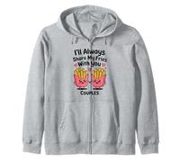 Je partagerai toujours mes frites avec vous, jolis couples Kawaii Des Sweat à Capuche