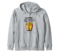 Je partagerai toujours mes frites sauf si j'ai faim Funny Fries Sweat à Capuche