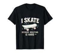 Je patine parce que devenir adulte, c'est dur, graphique rétro Block Doodle T-Shirt
