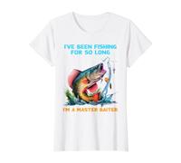 Je pêche Depuis si Longtemps Que Je suis Un maître pêcheur à la Mouche T-Shirt Graphique avec Valeur, Femme, Blanc, XL