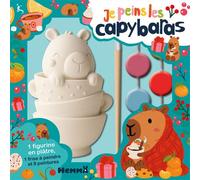 Je peins les capybaras - 1 figurine en plâtre, 1 frise à peindre et 8 peintures - - Collectif - Hemma - Document jeunesse