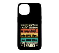 Je pensais aux Trains - Train Lover Railroad Railfan Coque pour iPhone 15