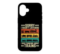 Je pensais aux Trains - Train Lover Railroad Railfan Coque pour iPhone 16