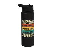 Je pensais aux trains - Train Lover Railroad Railfan Stainless Steel Insulated Water Bottle