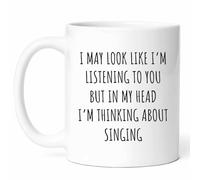 Je Pense À Chanter Mug Avec Anse Tasse À Café Élégantes Tasse Pour Travail Cappuccino L'École Maison 330Ml