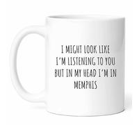 Je Pense À Memphis Tasse À Café Impression Tasses Drôle Tasse 330Ml Pour Petit Déjeuner Thé Femme