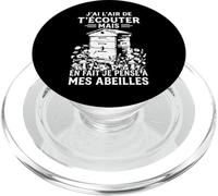 Je Pense à Mes Abeilles Apiculteur Apiculture apicole Drôle PopSockets PopGrip pour MagSafe