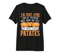Je Pense À Mes Patates Jardinier Jardine Cadeau Jardinage T-Shirt Haut de Gamme