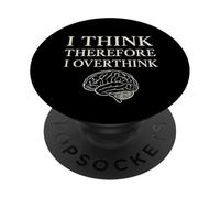 Je pense donc trop réfléchir à Funny Brain Philosophy PopSockets PopGrip Adhésif
