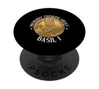 Je Pense Probablement au Basilic I PopSockets PopGrip Adhésif