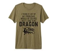 Je Pense Que Beaucoup de Mes problèmes seraient résolus si J'avais Un Dragon T-Shirt Haut de Gamme