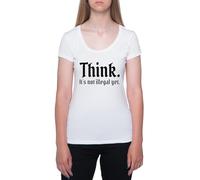 Je Pense Que Ce n'est Pas Encore Illégal T-Shirt À Manches Courtes À Col Rond Blanc pour Femme T-Shirt Short Sleeve White Crewneck Tee for Women