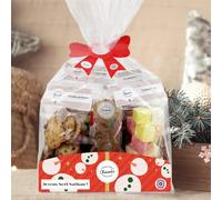 Je personnalise la Box dégustation de Noël - Biscuits, Guimauves, Moulage Chocolat au Lait, Cacahuètes Caramélisées, Croustybilles - Cadeau Chocolat de Noël