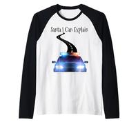 Je Peux Expliquer l'excuse de Noël au Père Noël avec Une Voiture de Police Manche Raglan