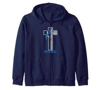 Je Peux Faire des Choses Jésus Qui me fortifie Diabète de Type 1 Sweat à Capuche, Unisexe pour Adultes, Bleu Marine, S