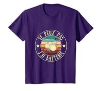 Je Peux Pas j’AI Batterie Humour Batteur Homme idée Cadeau T-Shirt, Enfant, Violet, 12 Ans