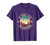 Je Peux Pas j’AI Batterie Humour Batteur Homme idée Cadeau T-Shirt, Homme, Violet, S