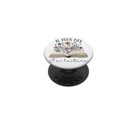 Je Peux Pas J’AI Lecture Cadeau Lectrice Livre Fleurs PopSockets PopGrip Adhésif