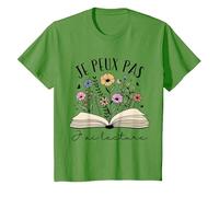 Je Peux Pas J’ AI Lecture Cadeau Livre Fleurs pour Lectrice T-Shirt, Enfant, Herbe, 2 Ans