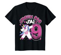 Je Peux Pas J'ai 9 Ans, Anniversaire De Fille Avec Licorne T-Shirt