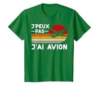 Je Peux Pas J'Ai Avion Humour Pilote Hôtesse Steward Cadeau T-Shirt, Enfant, Vert Kelly, 8 Ans