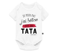 Je Peux Pas J'ai Bêtise Avec Ma Tata Body Manches Courtes Bébé Bio
